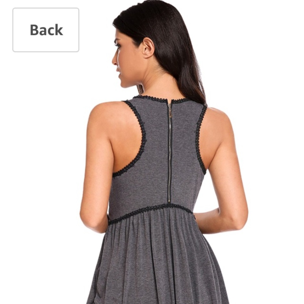 RACER BACK TANK GRY/BLK up to 34bust