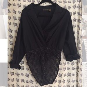 Vintage Donna Karan Button-Up Bodysuit