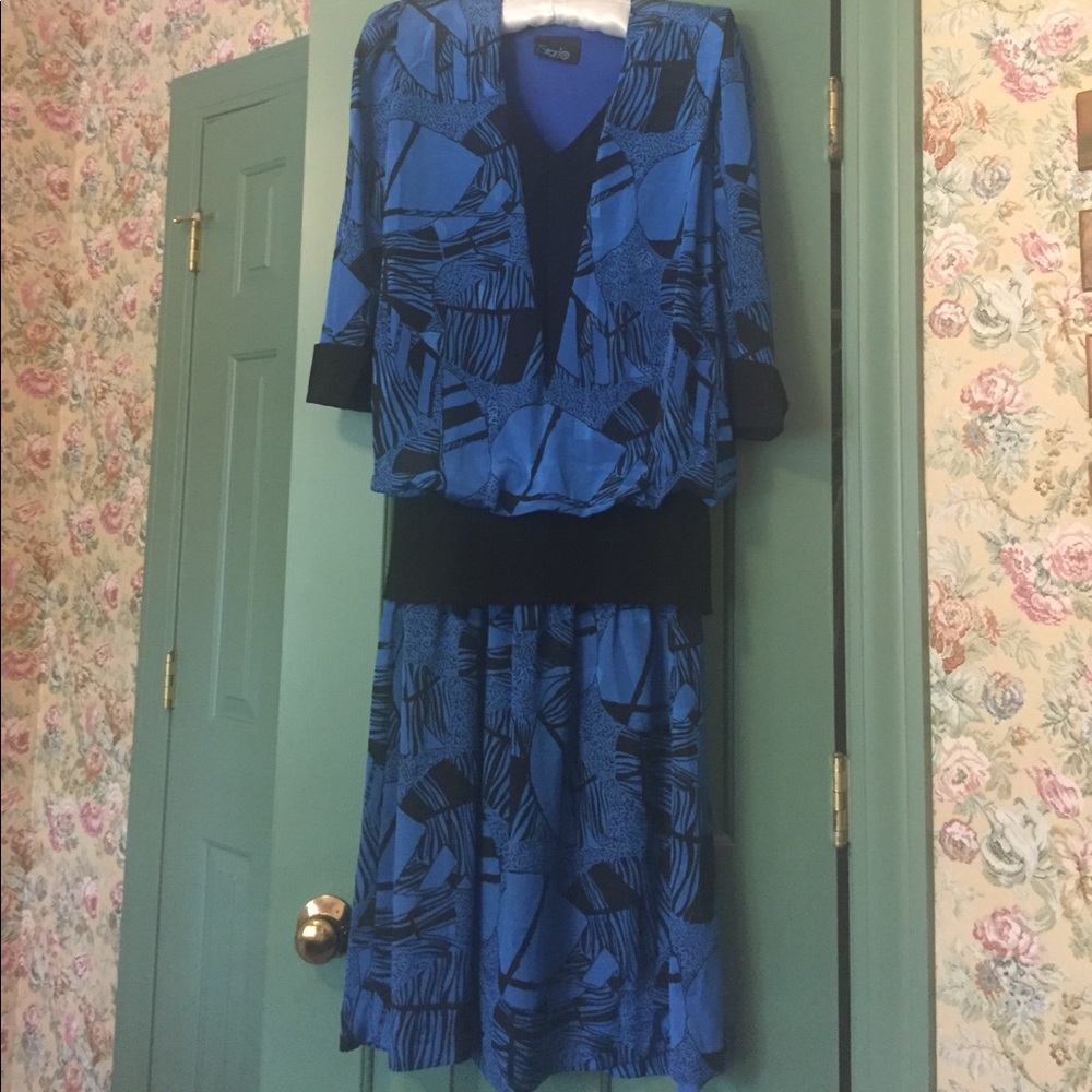 VINTAGE Black/Blue Dress