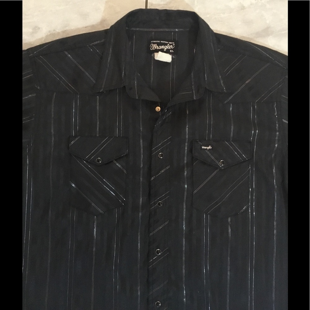 Mens Wrangler black silver lurex western shirt!