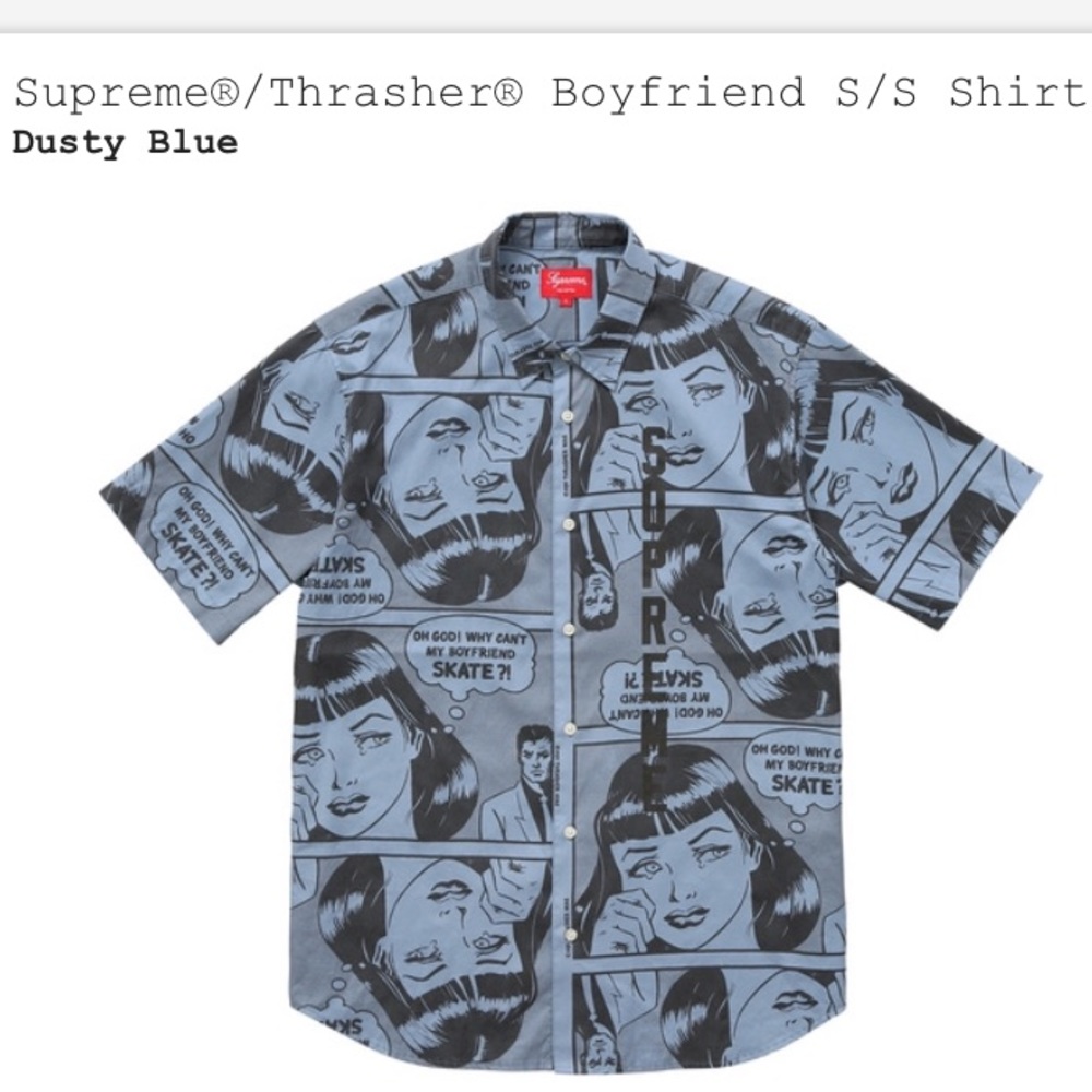 Supreme X Thrasher button up shirt .
