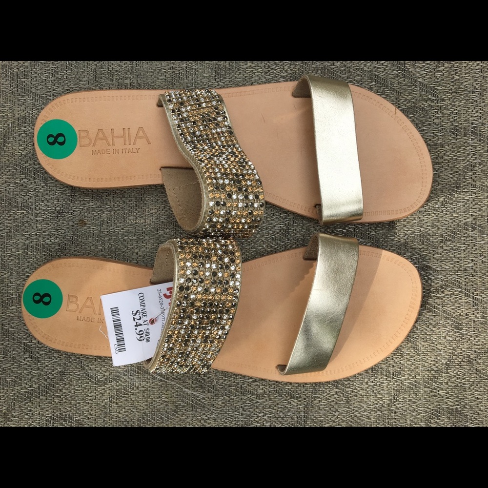 Gold sparkly sandals