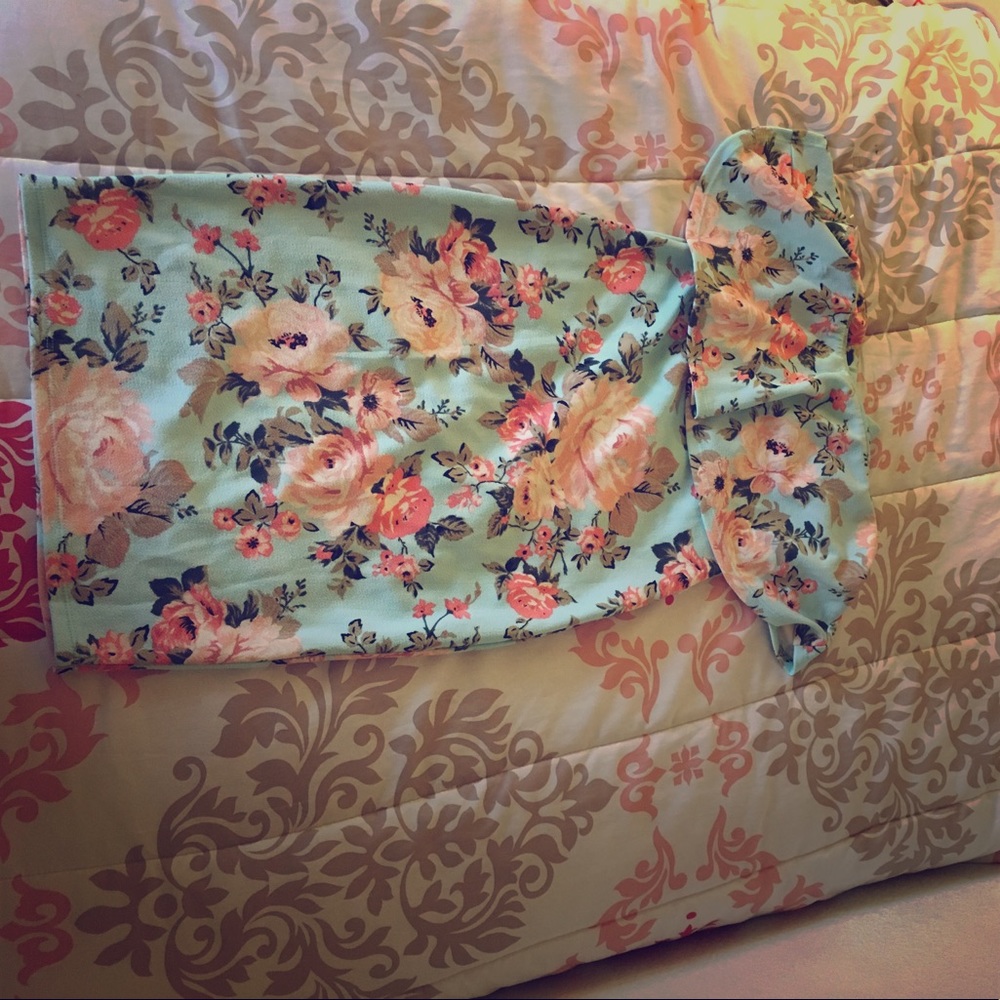 Floral Midi Off the Shoulder Dress