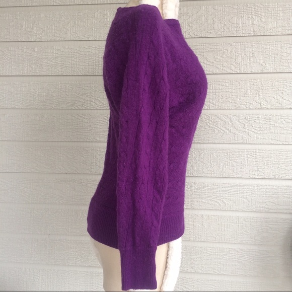 Purple cable knit wool blend sweater Ralph Lauren - Picture 2 of 5