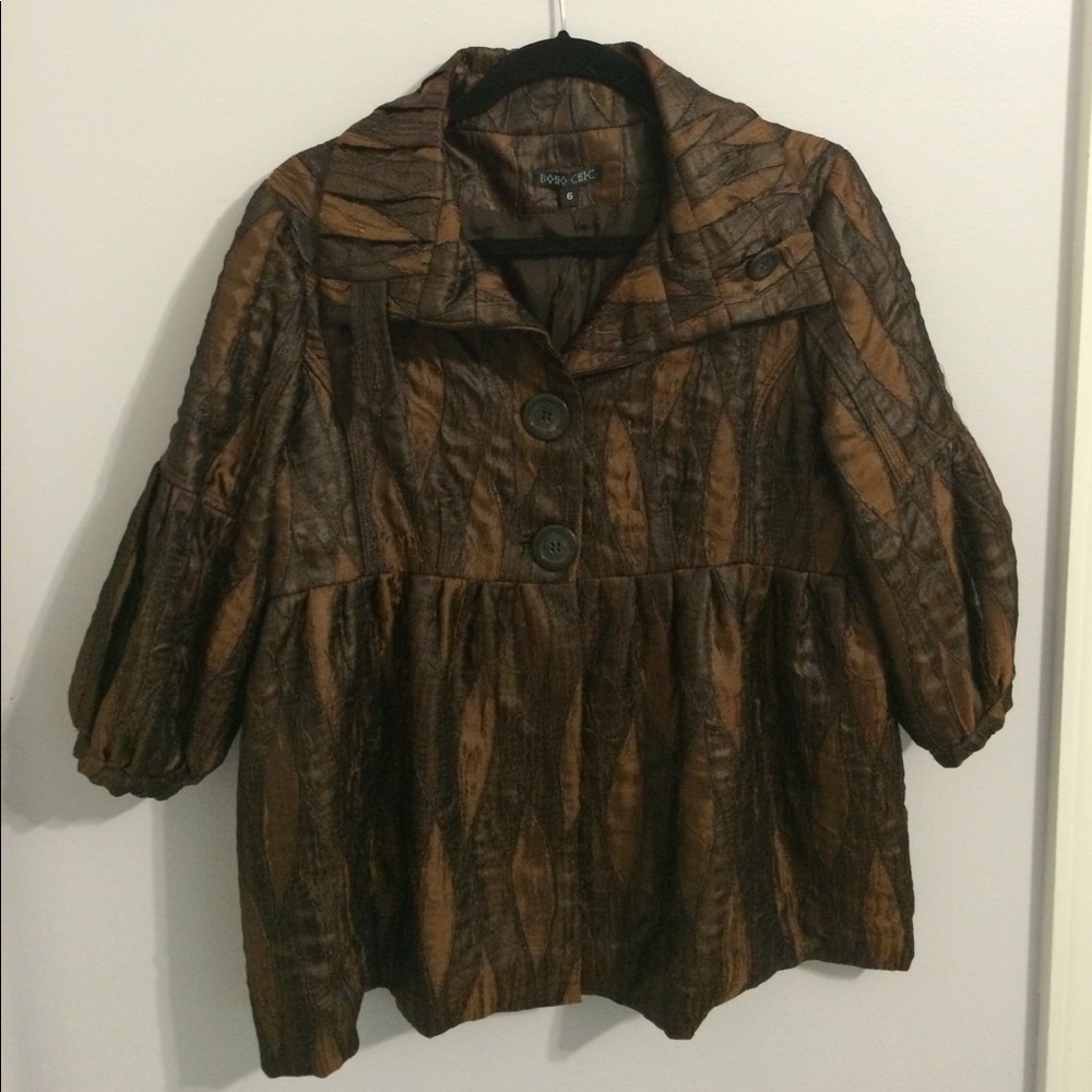 Oversized Boho Chic Pattern Blazer Jacket