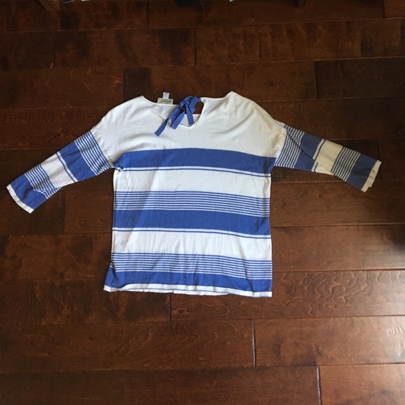 Blue + White Summer Sweater - Picture 2 of 2