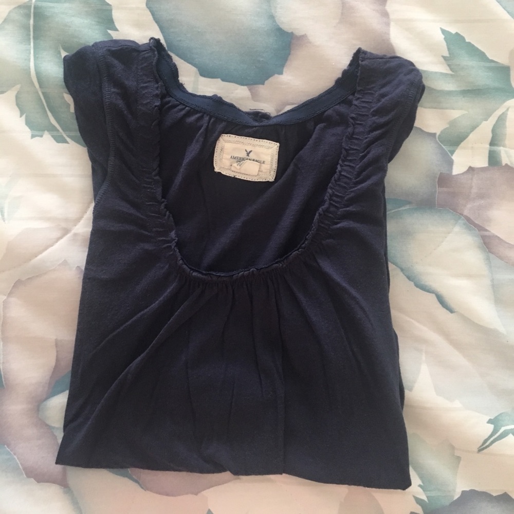 American Eagle Blue Cotton Blouse