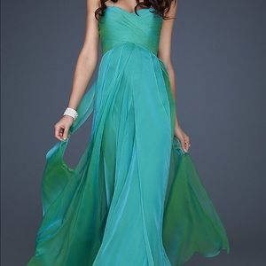 La Femme Blue/Green Gown Size 10