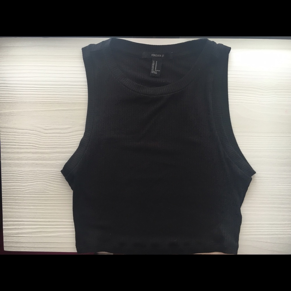 Cropped high neck top