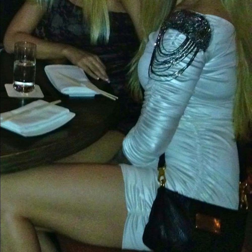 Rare asymmetrical dress with details on shoulder