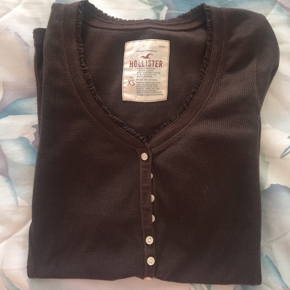 Hollister 3/4 Sleeve Length Waffle Tee