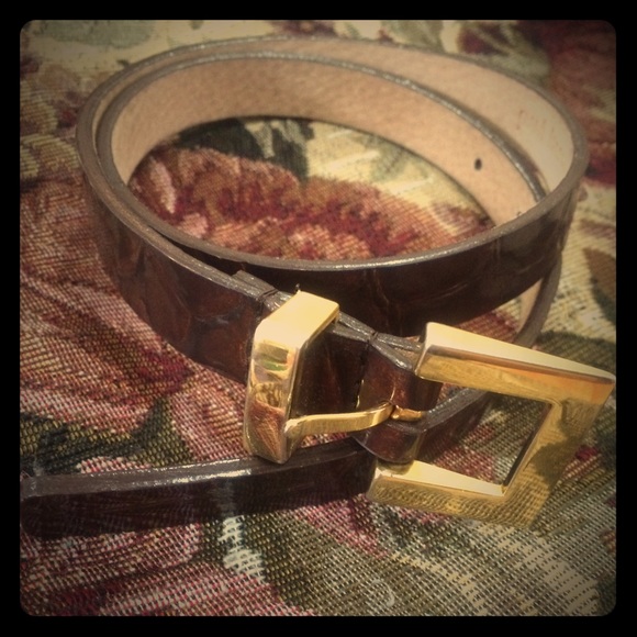 Vintage Crocodile Leather Waist Belt Small main image 8