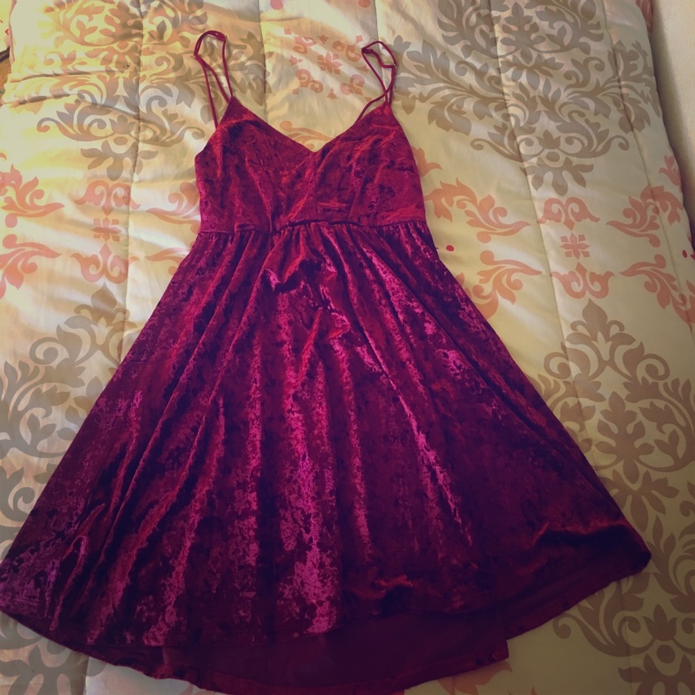 Burgundy Velvet Dress