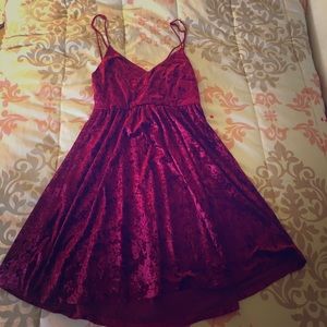 Burgundy Velvet Dress