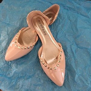 Patent Nude blush flat shoe