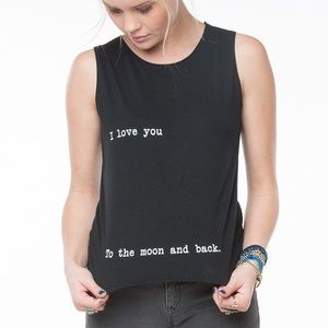 Black cut off tank top