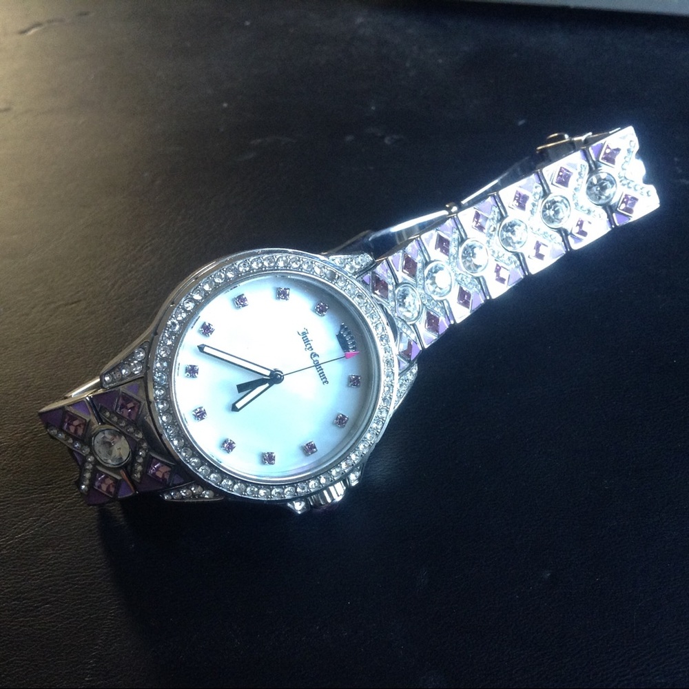 Juicy Couture pink and diamond watch