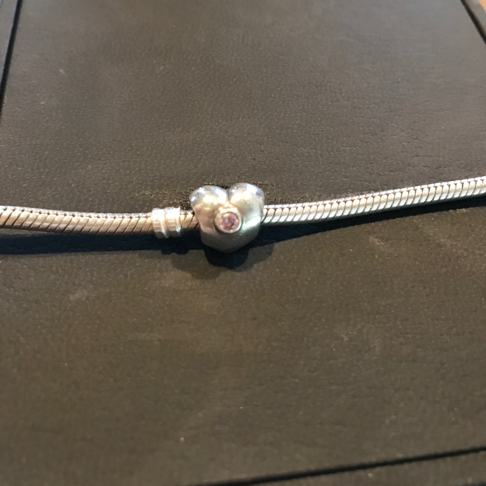 Amethyst stone heart pandora charm