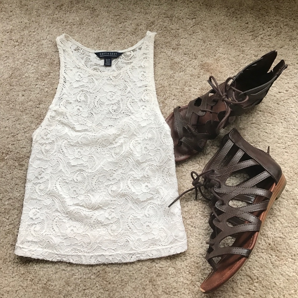 AEO Soft & Sexy Lace Tank Top
