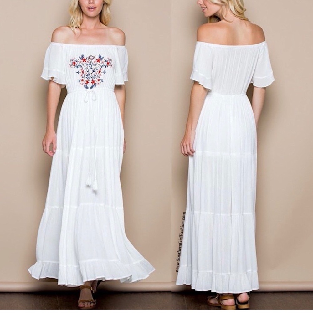 GAUZE DRESS Off the Shoulder Maxi Long Draped Gown