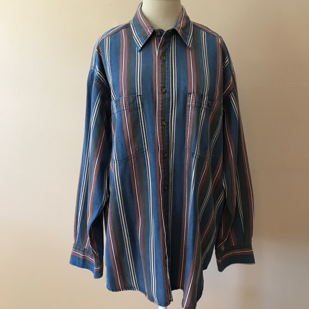 Dockers Authentics Long Sleeve Striped Shirt