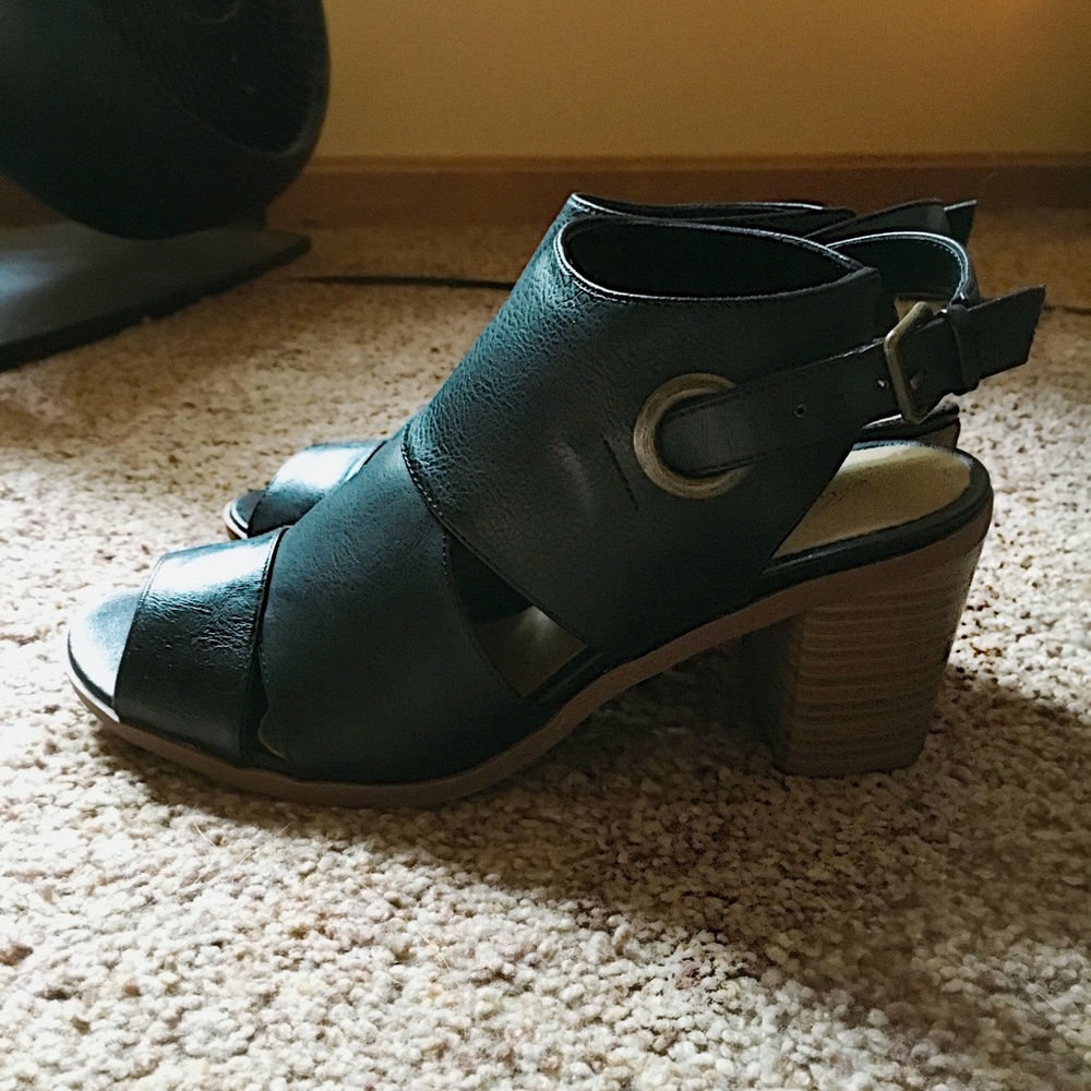 Black Leather Cutout Boots w/ Open Back