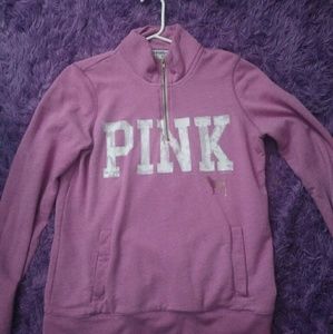VICTORIAS SECRET PINK HALF ZIP SWEATER