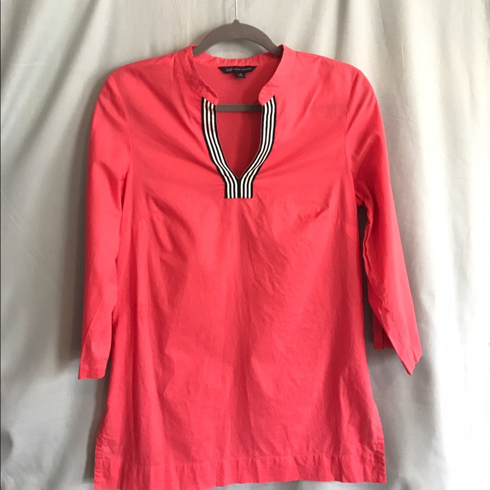 "346" Brooks Brothers coral linen tunic
