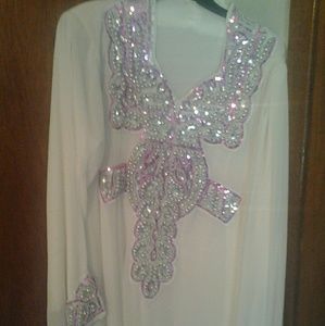 Stunning white abaya eid wedding