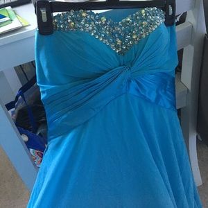 Blue Bedazzled Gown. Looks like Cinderella!