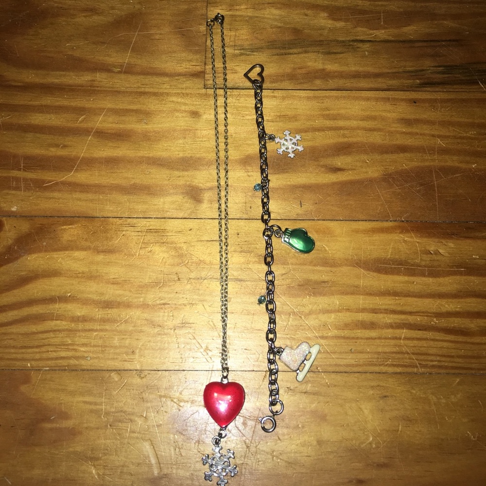 Matching winter locket&  charm bracelet