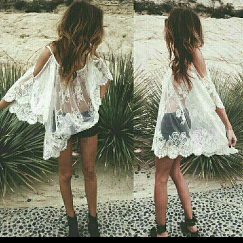 White summer Beach cover up dress Brand new