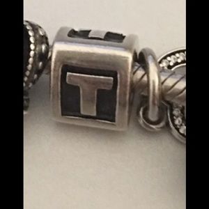 "t" Pandora Charm