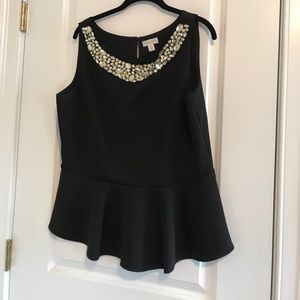 XL Bisou Bisou by Michele Bohbot Peplum Top