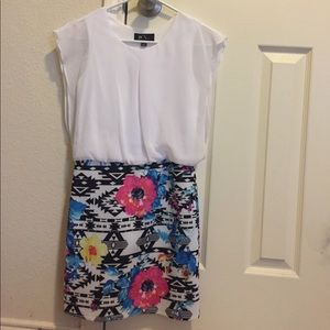 Colorful white dress