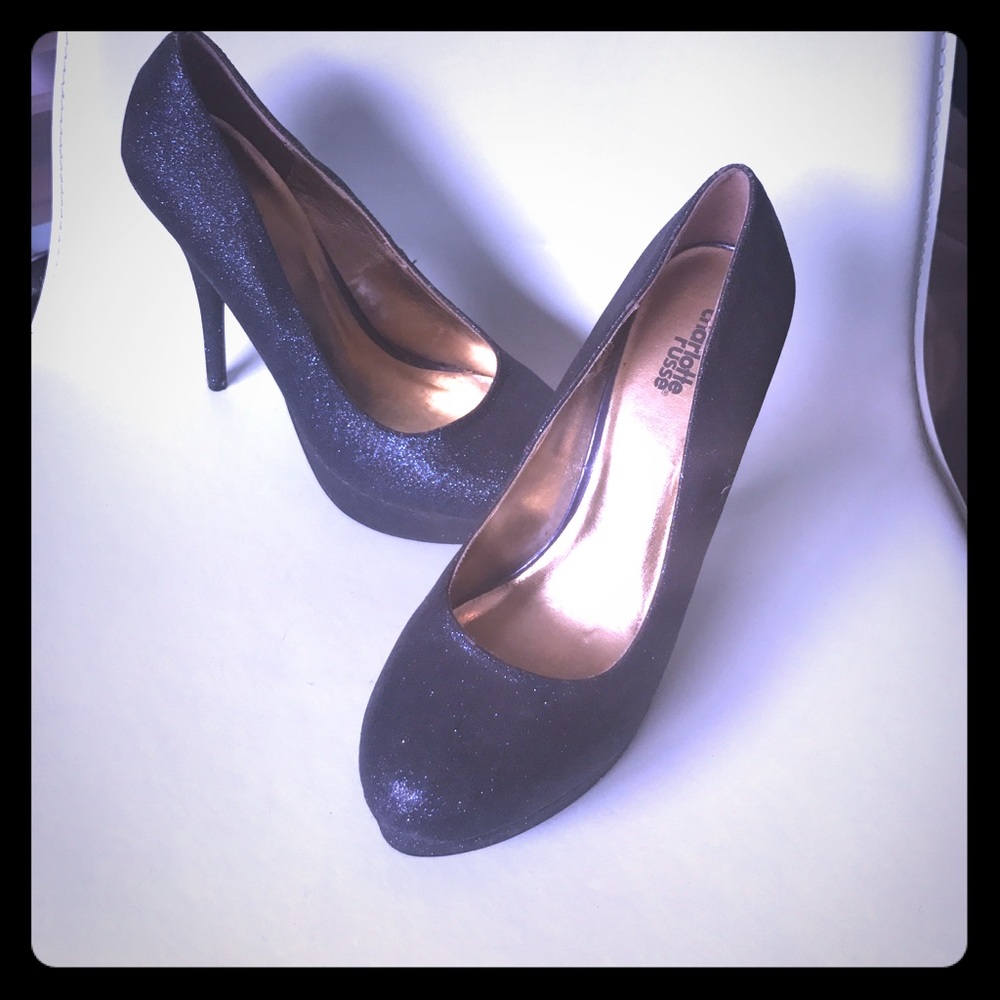 Charlotte Russe blue sparkle high heels