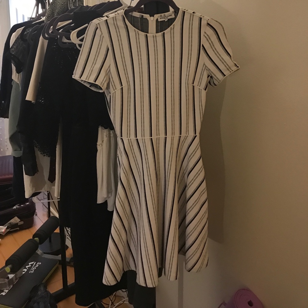 Opening Ceremony Striped Fit & Flare Dress