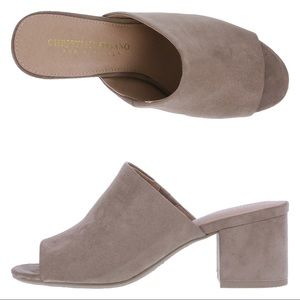 Christian Siriano Suede Slide Heels