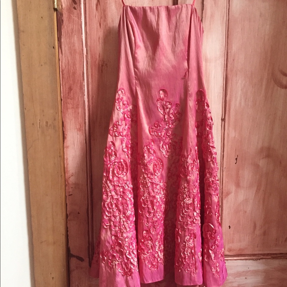 Adrianna Papell Coral iridescent strapless dress
