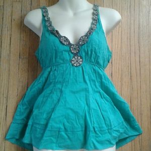 Free people tank with crochet flowers