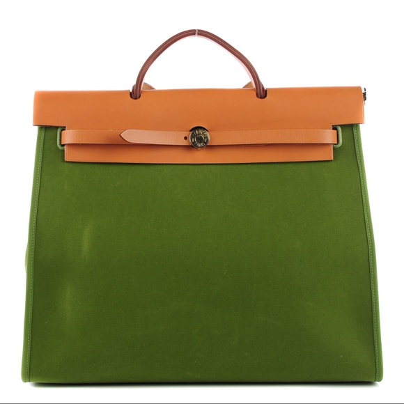 ❌SOLD❌HERMES Toile Herbag Zip 39 MM Pelouse - Picture 2 of 6