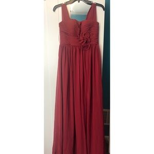 Red full length dress