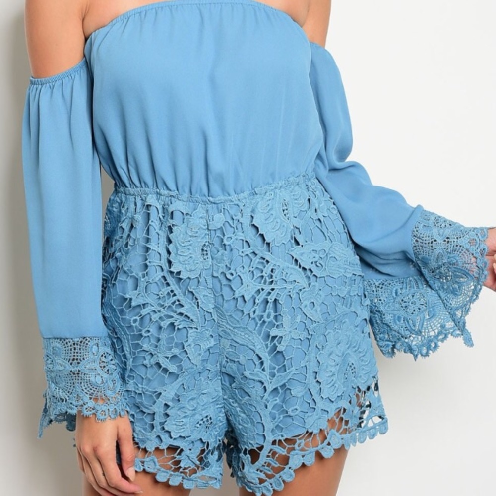 ❄️GORGEOUS DEEP TURQUOISE BLUE ROMPER-NEW❄️ - Picture 3 of 7