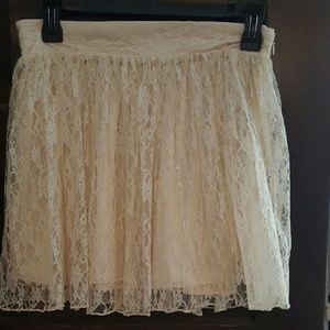 Sparkle pink lace skirt