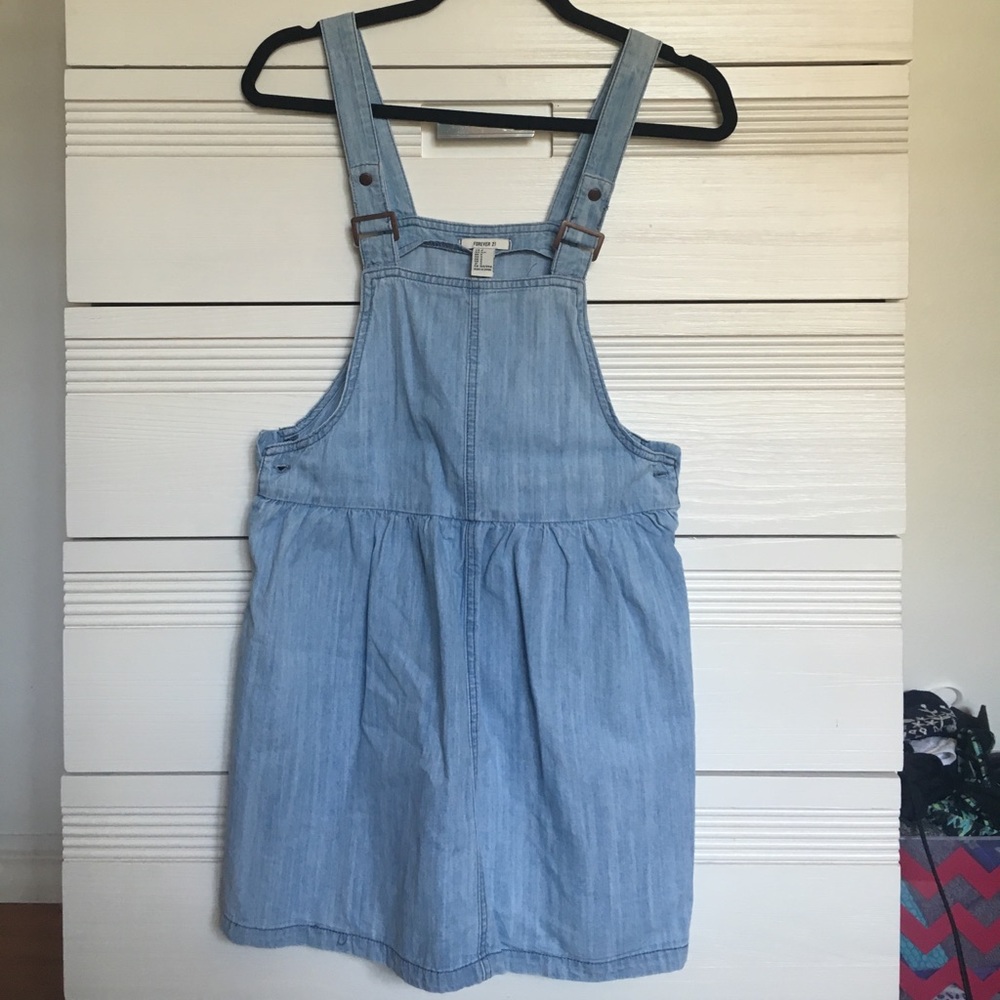 Denim pinafore skirt