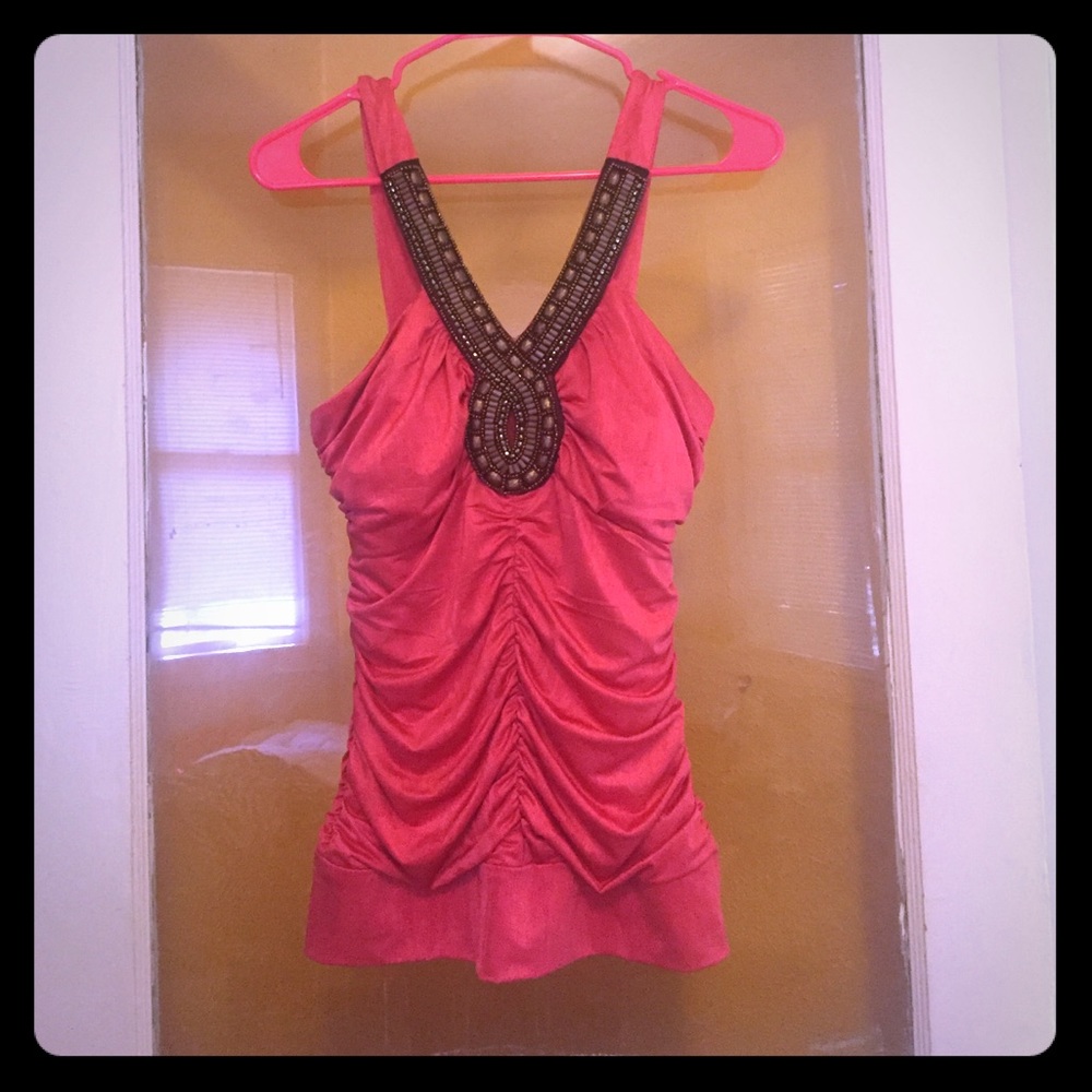 💚Sale💚Gorgeous pink/coral top with beading
