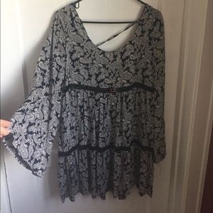 Black and grey paisley summer dress