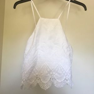 White Crochet Kendall & Kylie Tank Top