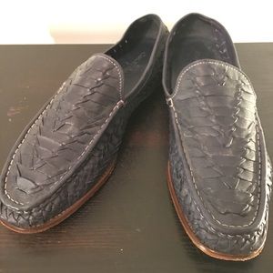 Cole Haan Woven Loafers Navy Blue