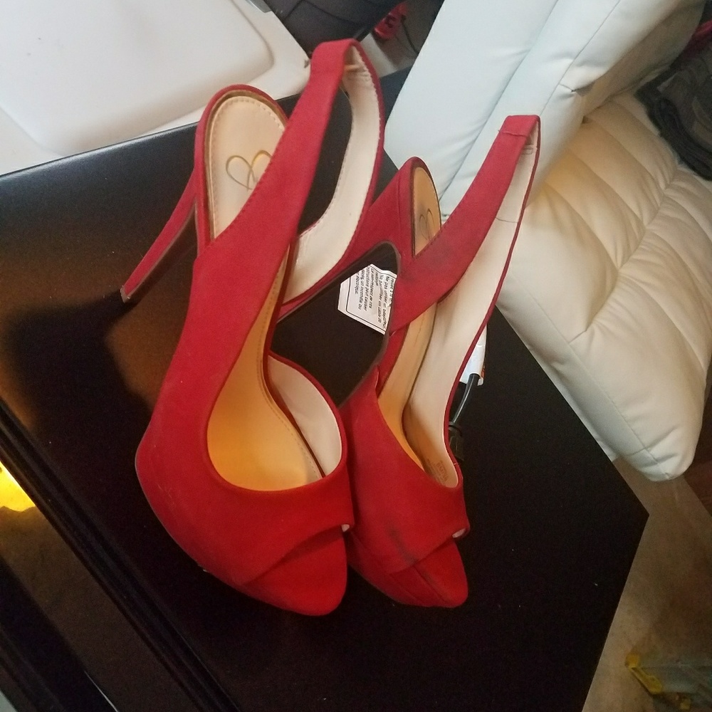 jessica simpson red high heels